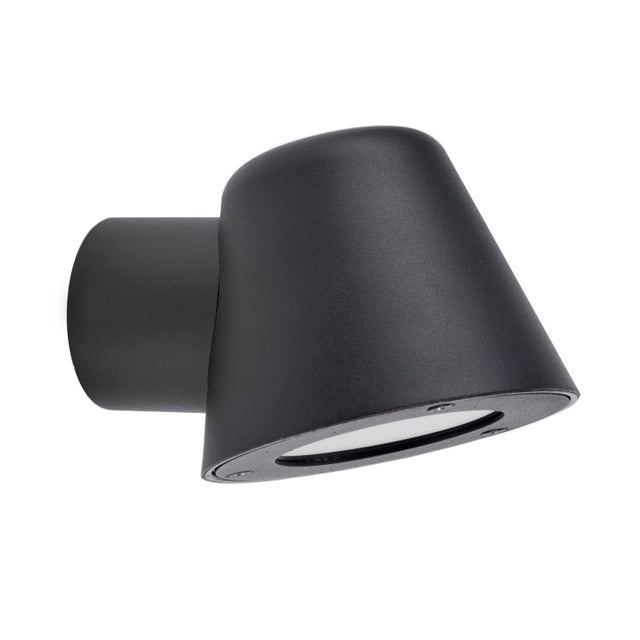Aplique de pared led fabricado en acero y policarbonato extremadamente resistente a los rayos solares. Además de estar fabricadas con un IP44 que le hace apto para exteriores. Permite alojar una bombilla GU10