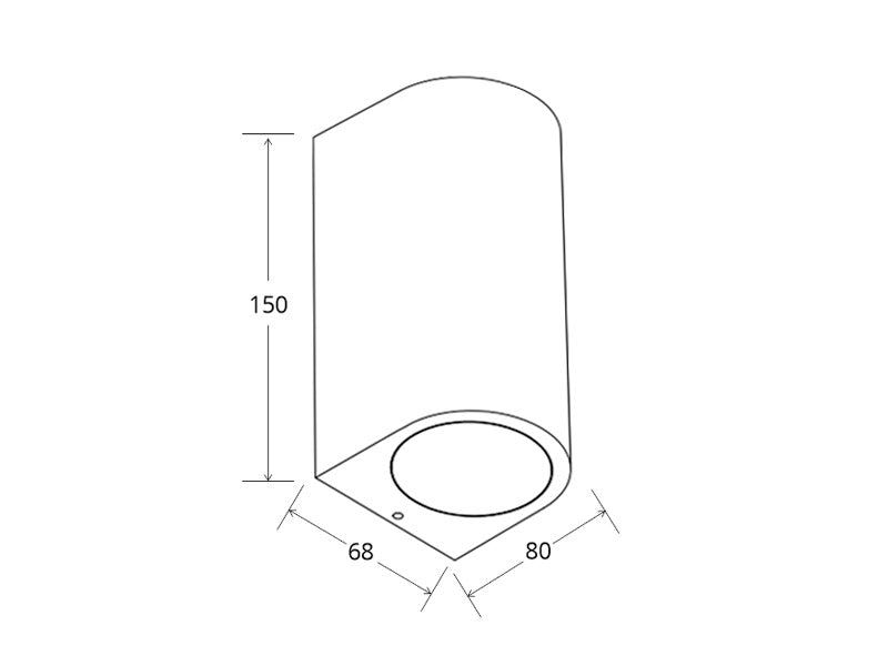 Aplique de pared led fabricado en aluminio inyectado y cristal. Extremadamente resistente a los rayos solares y apto para su instalación en interior o exterior. Permite alojar dos bombillas GU10