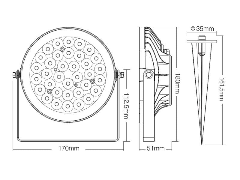 Foco proyector Led orientable de exterior con estaca para su fijación al suelo. Altas prestaciones y gran resistencia (IP65). Ofrece máximo control y amplias posibilidades de decoración con luz RGB y luz blanca ajustable desde 2700K a 6500K. 
