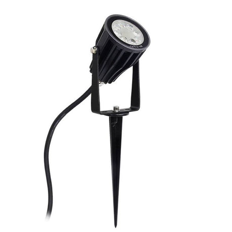 Foco proyector orientable de exterior LED con estaca para su fijación al suelo. Con alimentación AC220V. Altas prestaciones y gran resistencia (IP65). Ofrece máximo control y amplias posibilidades de decoración con luz RGB y luz blanca ajustable desde 2700K a 6500K.