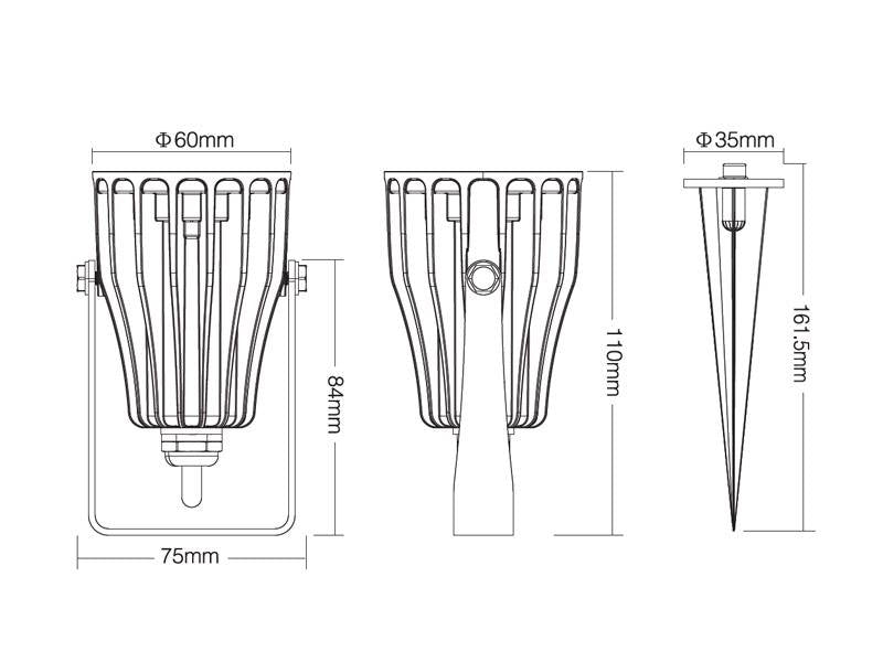 Foco proyector orientable de exterior LED con estaca para su fijación al suelo. Con alimentación AC220V. Altas prestaciones y gran resistencia (IP65). Ofrece máximo control y amplias posibilidades de decoración con luz RGB y luz blanca ajustable desde 2700K a 6500K.