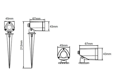 Estaca de aluminio de alta calidad para focos LED. La pica es perfecta para usar en zonas de alta humedad. El pincho tiene un peso mínimo, una alta resistencia al polvo y a la humedad. Esta estaca para focos LED de montaje fácil permite que puedan ser usados en cualquier superficie de tierra de una manera cómoda y segura.