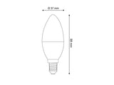 Bombilla LED tipo vela (candle) con acabado frost para casquillos convencionales E14. Ahorro de hasta el 90% en su consumo de luz.