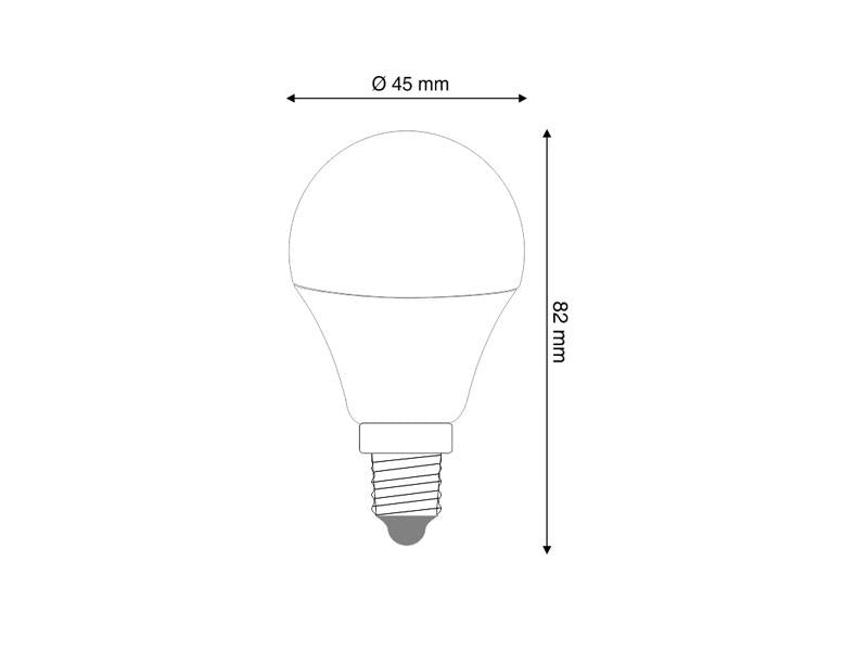 Bombilla LED tipo globo con acabado frost para casquillos convencionales E14. Ahorro de hasta el 90% en su consumo de luz.