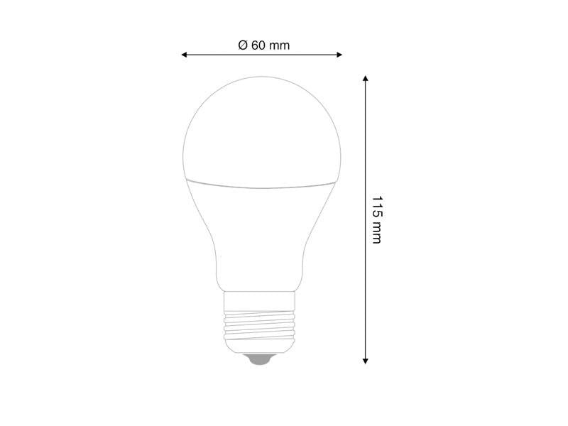 Bombilla LED con regulación de intensidad para casquillos o bases convencionales E27. Alta potencia lumínica, ahorro de hasta el 90% en su consumo de luz. 