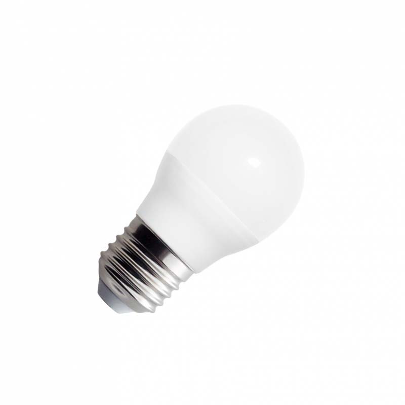 Bombilla LED para casquillos o bases convencionales E27 de reducidas dimensiones, G45, con chip led Samsung SMD5730. Alta potencia lumínica, ahorro de hasta el 90% en su consumo de luz.