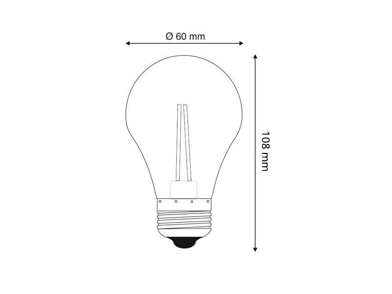 Bombilla filamento Led para casquillos o bases convencionales E27. Alta potencia lumínica, ahorro de hasta el 90% en su consumo de luz.