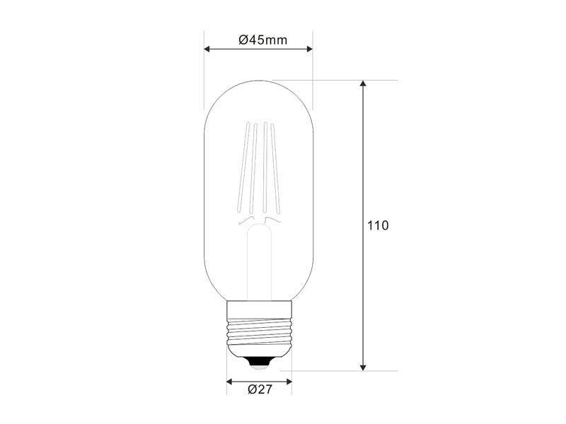 La Bombilla LED E27 Filamento Gold T45 de 4W de potencia es perfecta para actualizar nuestras bombillas sin perder la estética retro.