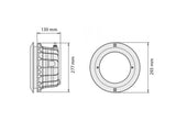 Caja empotrable para piscina especialmente diseñada para albergar en su interior una bombilla LED PAR56.