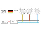 Lámpara LED RGB de superficie con cuerpo de ABS y protección IP68. Diseñada para la iluminación de piscinas, fuentes, estanques, etc.. Alta tecnología led que ofrecen una excelente iluminación y un ahorro del 90% de consumo eléctrico. Mayor resistencia con su cuerpo de alta resistencia. Incluye controlador y mando a distancia para apagar/encender o regular la intensidad de luz, efectos, etc. Alta tecnología led que ofrecen una excelente iluminación y un ahorro del 90% de consumo eléctrico.