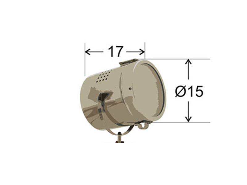 Spot housing para bombillas E27 con acabado bronze, frontal de cristal y práctico sistema apertura y ventilación.