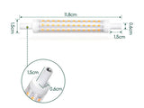 Bombilla LED con conectores R7S con encapsulado de cristal usada para sustituir a las halógenos lineales, disponen de un amplio ángulo de proyección y gran potencia lumínica con un mínimo consumo y mínima emisión de calor.