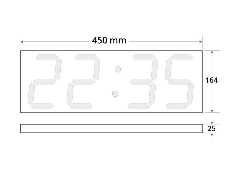 Nueva versión del Reloj digital con mando a distancia de grandes dimensiones (45cm) con diseño minimalista. Incorpora múltiples funciones adicionales como termómetro, calendario, alarma, cuenta atrás, etc. Con sensor crepuscular que ajusta automáticamente el brillo a la luz ambiente. Es el reloj perfecto!