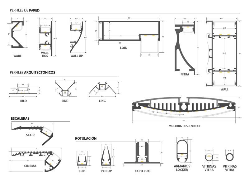 Maletín con un amplio muestrario de perfiles de aluminio para la instalación de tiras led. Incluye perfiles para instalación en PARED, ARQUITECTONICOS, para ROTULACIÓN, para ARMARIOS, para ESCALERAS, VITRINAS. Consíguelo GRATIS por un pedido mínimo de 1.500€ en perfiles.