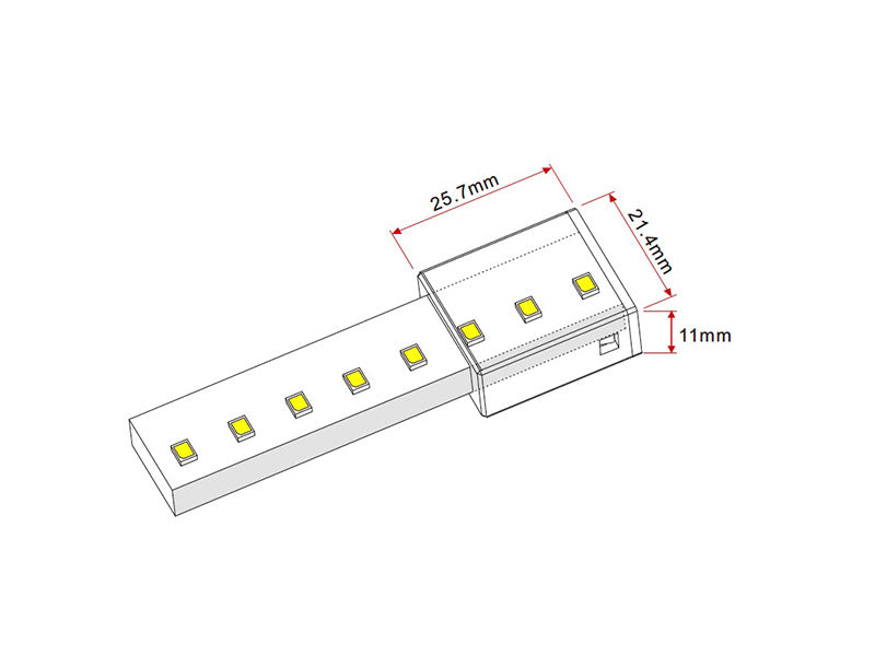 Tapa final para tira led 220V - 15x6mm  (LD1060167-8-9)