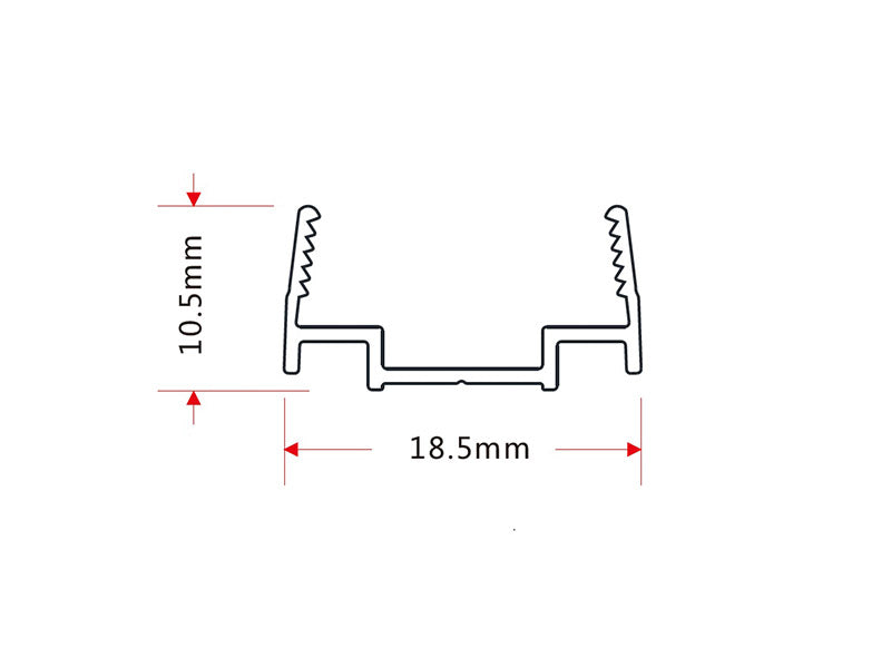 Perfil transparente de sujeción para tira led 15x6mm (LD1060167-8-9)