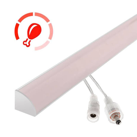Barra LED con el nuevo Chip COB de OSRAM desarrollado especialmente para la iluminación de productos frescos. Ofrece iluminación lineal continua sin puntos. Luz perfecta que muestra una imagen fresca y sugerente que ayuda a la venta del producto.