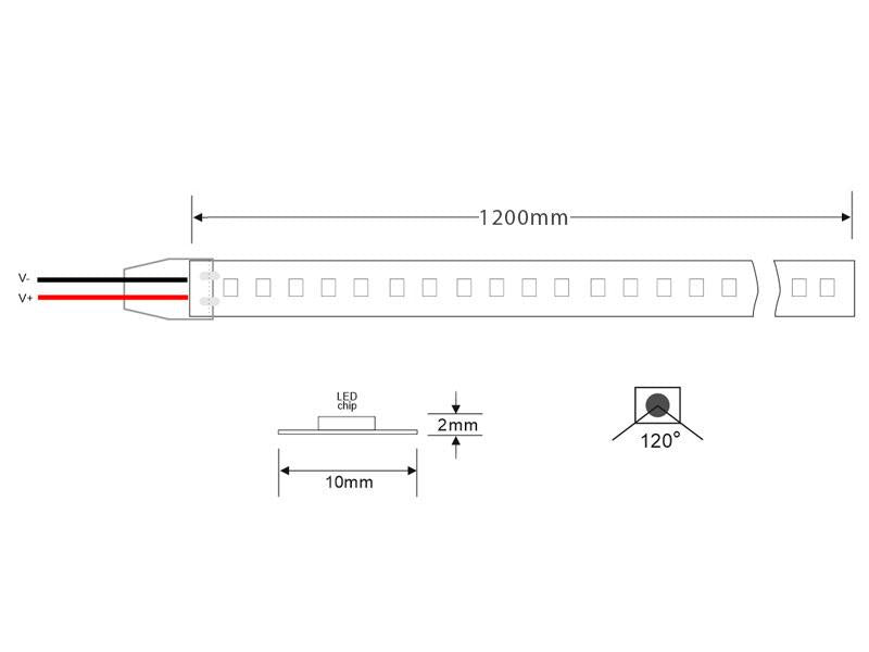 Tira LED con el nuevo Chip EPISTAR de alta potencia lumínica SMD2835. Tira rígida de 1,2m (30W)