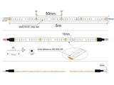 Tira LED con el nuevo Chip Samsung con 120led/metro de alta potencia lumínica SMD3535 con una mayor concentración de luz y doble PCB de 10mm para una mejor disipación del calor. Incorpora cinta adhesiva 3M 300LSE para colocar la tira en cualquier superficie. Tira de 5 metros.