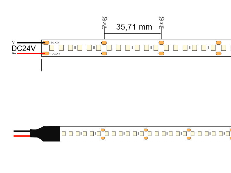 Tira LED con el nuevo Chip Samsung de alta potencia lumínica SMD2835. Incorpora cinta adhesiva 3M-9080HL de máxima calidad para colocar la tira en cualquier superficie. Tira de 5 metros con 840 led de alto brillo y un elevado CRI 90 que proporciona una luz espectacular.