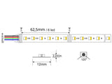 Tira LED RGB+W equipada con el nuevo chip OSRAM de alta densidad con 96 leds (4 en 1) por metro, incluye en cada chip RGB+blanco ofreciendo una luminosidad más uniforme y potente. Ofrece la emisión de cualquier color y una altísima luminosidad gracias a su chip de color blanco. Las tiras LED RGB+W son autoadhesivas y son ideales para crear efectos ambientales decorativos. Con funda de silicona y protección contra el agua IP67. Incluye en el reverso de la tira led cinta adhesiva 3M 300LSE para tiras waterpro