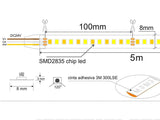 Tira LED flexibles de alto rendimiento con posibilidad de ajustar el tono de luz blanca en toda su gama de tonalidad. Incorpora 120led por metro para una mejor difusión de la luz y un CRI>90 para una reproducción cromática perfecta.