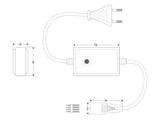 Controlador diseñado para tiras led 220V-RGB con el que es posible gestionar los canales RGB de una forma eficaz. Cada controlador RGB 550W soporta hasta 50 metros lineales de tira LED RGB de 60 led por metro. Con este controlador es posible seleccionar el color deseado o efecto, también regular la intensidad y velocidad de las transiciones.