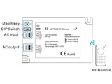 Un nuevo concepto de regulador TRIAC AC (max 280W) compatible con mandos a distancia RF o Wifi (ver accesorios) para el control de luminarias LED regulables, lámparas incandescentes y halógenos.