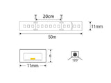 Carrete de 50 metros de tira LED flexible SMD2835 de 60 led/metro de alta tensión que se conecta directamente a la red eléctrica de 220V mediante un alimentador. Nueva tira que no necesita conectores intermedios, su sistema innovador de conectores rápidos hacen mas sencilla su instalación. Por su flexibilidad y alta luminosidad es ideal para crear una iluminación de calidad en todo tipo de ambientes, tanto en interiores como en exteriores (IP67). 