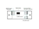 Controlador profesional DMX que trabaja como Master o Decoder que permite controlar luminarias led con entrada DMX de alto voltaje (220V) tiras MONO o RGB, proyectores lineales DMX 220V...