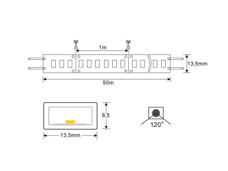 Tira LED flexible SMD5630 de alta tensión que se conecta directamente a la red eléctrica de 220V mediante un alimentador, está fabricada con componentes de alta calidad, permite una alta disipación del calor y son impermeables gracias a la cubierta transparente de PVC. Por su flexibilidad y alta luminosidad es ideal para crear una iluminación de calidad en todo tipo de ambientes, tanto en interiores como en exteriores.