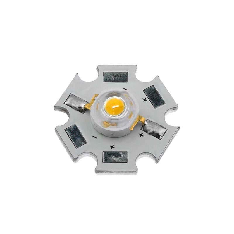 Chip led High Power montado y soldado en circuito impreso.