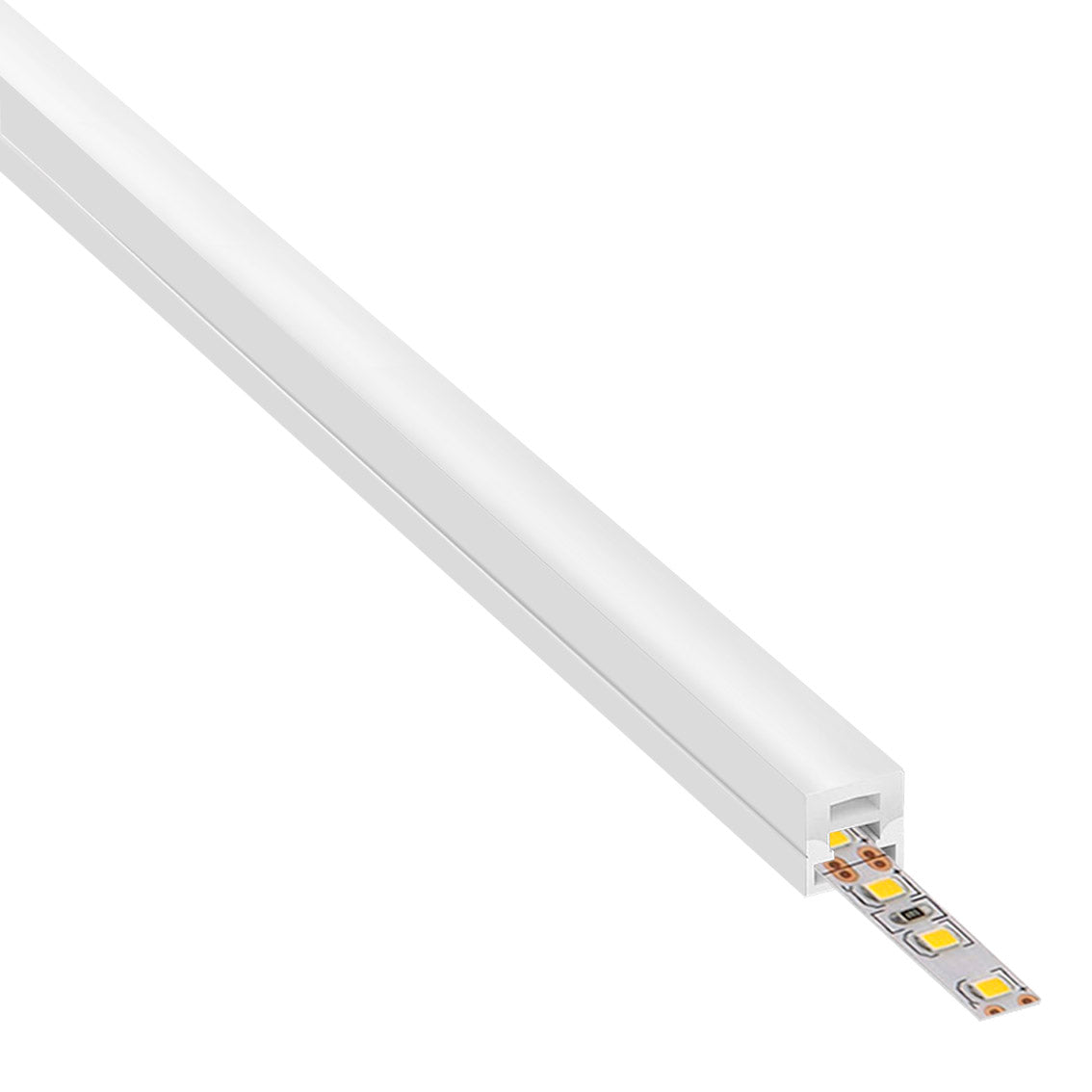 Tubo de silicona para insertar tira led y obtener un tubo de NEON luminoso de máxima calidad y perfecta difusión de la luz. Con múltiples ventajas sobre los tradicionales tubos de PVC. Ideal para decoración, perfilar con luz, rotulación, interiorismo, etc.