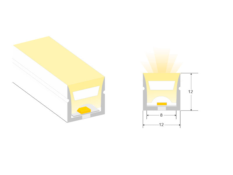 Tubo de silicona para insertar tira led y obtener un tubo de NEON luminoso de máxima calidad y perfecta difusión de la luz. Con múltiples ventajas sobre los tradicionales tubos de PVC. Ideal para decoración, perfilar con luz, rotulación, interiorismo, etc.