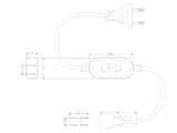 Cable rectificador que permite conectar de manera directa el LED NEON MINI de alta tensión a la red eléctrica de 220V directamente, sin necesidad de transformadores ni ningún otro dispositivo adicional. NOTA: necesita de las referencias LD1050824 (conector) y LD1050825 (tapa final)para funcionar.