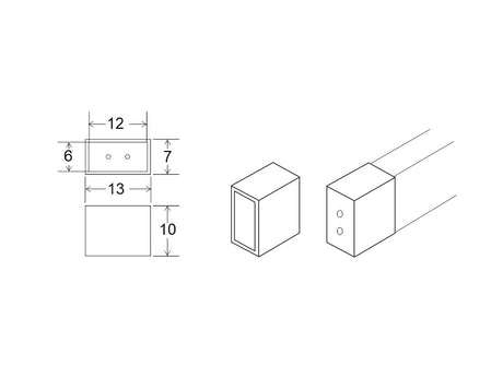 Tapa de inicio de línea específica que permite sellar el extremo del LED NEON silicona 6x12mm. Se aconseja utilizar pegamento o algún otro material adhesivo para fijarlo.