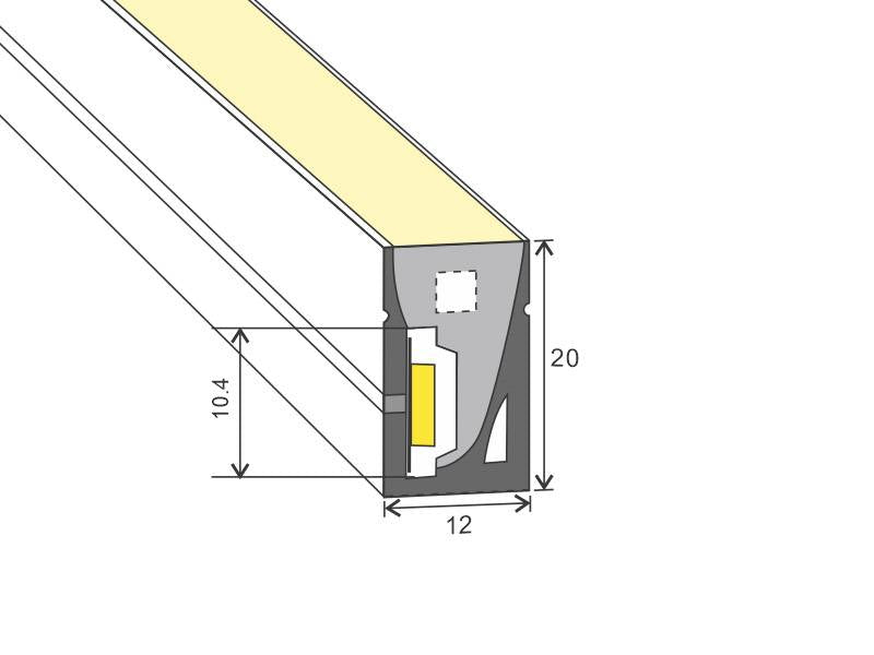 NEON Flex de alta luminosidad en Tubo de silicona de máxima calidad y perfecta difusión de la luz. Con múltiples ventajas sobre los tradicionales NEON de PVC. Ideal para decoración, perfilar con luz, rotulación, interiorismo, etc.