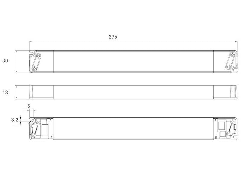 Fuente de alimentación de diseño ultra delgado y encapsulada con los niveles de protección más exigentes especialmente indicada para su utilización dentro de perfiles led.