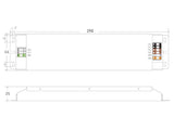 Fuente de alimentación SLIM con regulación 5 en 1: 0-10V, 1-10V, 10V PWM, TRIAC DIM, Resistance DIM. Libre de parpadeo, regulación 0-100%, Regulación led 1%. Ideal para regulación de tiras led DC24V, con posibilidad de añadir sondas crepusculares 0-10V, mandos y reguladores 0-10V, TRIAC, etc.