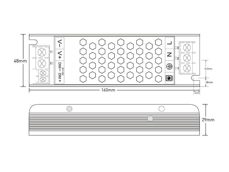 Fuente de alimentación con regulación 5 en 1: 0-10V, 1-10V, 10V PWM, TRIAC DIM, Resistance DIM. Libre de parpadeo, regulación 0-100%, Regulación led 1%. Ideal para regulación de tiras led DC24V, con posibilidad de añadir sondas crepusculares 0-10V, mandos y reguladores 0-10V, TRIAC, etc.