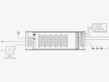 Fuente de alimentación con regulación 5 en 1: 0-10V, 1-10V, 10V PWM, TRIAC DIM, Resistance DIM. Libre de parpadeo, regulación 0-100%, Regulación led 1%. Ideal para regulación de tiras led DC24V, con posibilidad de añadir sondas crepusculares 0-10V, mandos y reguladores 0-10V, TRIAC, etc.