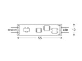 Sensor IR de reducido tamaño (47x10mm) para instalar en un perfil que se conecta directamente a la tira led monocolor y permite apagar o encender la tira led al pasar la mano a una distancia igual o inferior a 10cm. Queda totalmente oculto debajo del difusor del perfil.