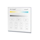 Control remoto empotrado de pared con pantalla de cristal táctil de gran precisión para un control profesional de tiras led blanco dual CCT. Permite el control de 4 zonas.