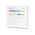 El Mando B4 es un control remoto de pared con pantalla de cristal táctil de gran precisión para un control profesional de tiras led RGB + CCT blanco dual. Permite el control de 4 zonas. Se alimenta con 2 pilas tipo AAA y es posible ponerlo en cualquier superficie sin necesidad de empotrar.