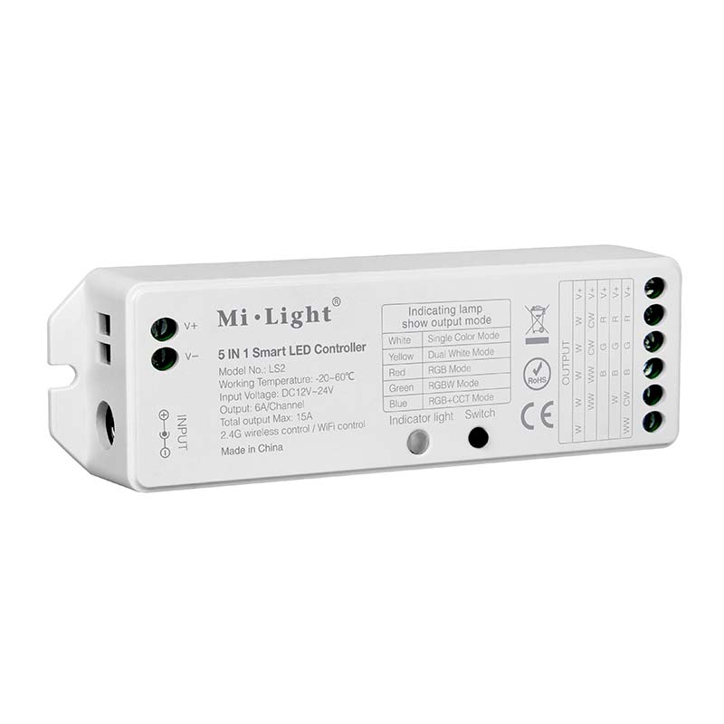 Control para cualquier tipo de tira led RGB+CCT, RGBW, RGB, CCT DUAL y MONO. En combinación del mando a distancia LD1051363 permite controlar hasta 8 zonas diferentes. Con autosincronización, transmite los comandos recibidos al resto de controladores a su alcance (30m) aumentando significativamente la distancia de la instalación. 