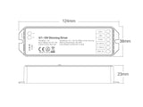 Controlador que permite la regulación de luces led DC12-24V (0-100%) a través de 0-10V, 1-10V, 10V PWM o pulsador. También a través de smartphone por WiFi ó 4G. Y con una amplia gama de mandos a distancia RF 2.4Ghz. Facilita la regulación de instalaciones led en el hogar, oficinas, hoteles, comercios, etc.