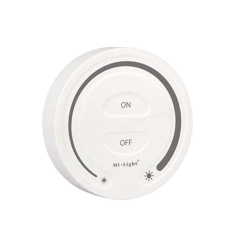 Mando de superficie con control táctil de gran calidad y cuidado diseño. Ideal para el control de la intensidad de las tiras Led monocolor. Se puede encender/apagar, ajustar el brillo y efecto noche a través del panel táctil. Compatible con todos los controladores dimming de MyLight. Se alimenta con 2 pilas tipo AAA y es posible ponerlo en cualquier superficie sin necesidad de empotrar.