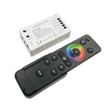 Controlador de altas prestaciones para cualquier tipo de tira led RGBW, RGB, CCT DUAL y MONO. Permite controlar hasta 4 zonas diferentes. Con autosincronización, transmite los comandos recibidos al resto de controladores a su alcance (20m) aumentando significativamente la distancia de la instalación. 