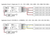 Controlador de altas prestaciones para cualquier tipo de tira led RGBW, RGB, CCT DUAL y MONO. Permite controlar hasta 4 zonas diferentes. Con autosincronización, transmite los comandos recibidos al resto de controladores a su alcance (20m) aumentando significativamente la distancia de la instalación. 