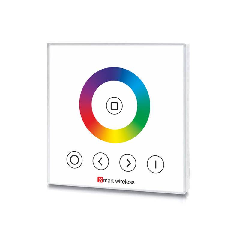 Panel táctil empotrado con pantalla de cristal de gran precisión para un control profesional de tiras led RGB. Compatible con el controlador 4 en 1 (LD1051400)